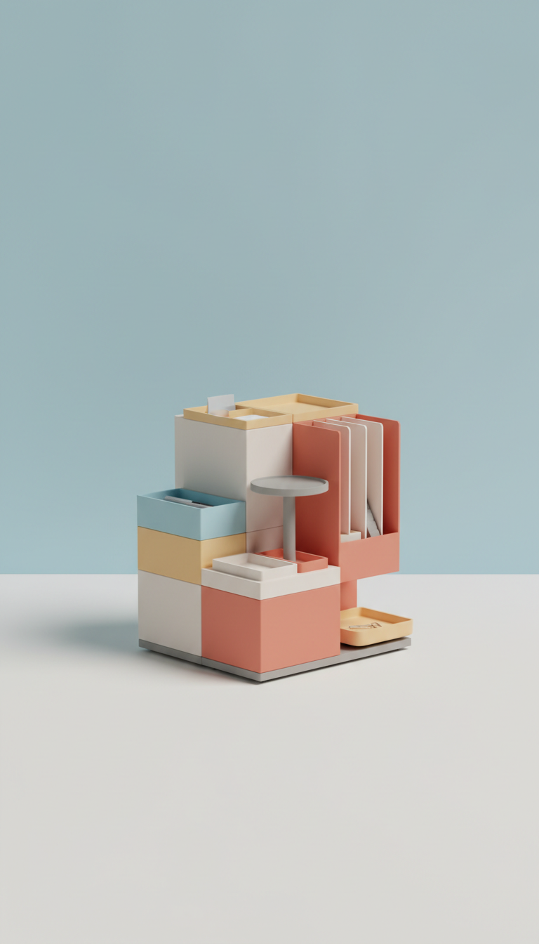 Modular Desktop Organizer Tower