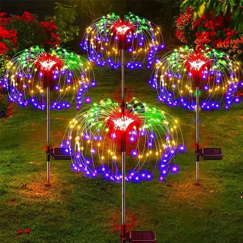 3/1Pcs LED Solar Firework Lights Garden Decoration Fairy Lights Waterproof Outdoor Dandelion Lawn Lamp for Garden Lawn Decor