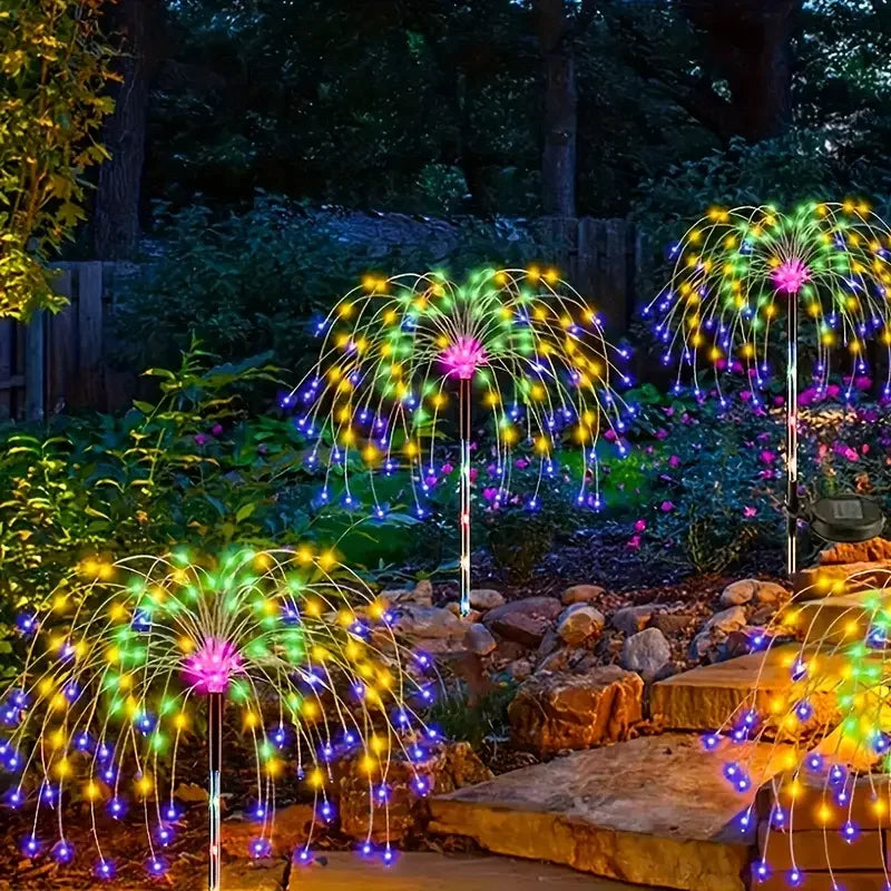 3/1Pcs LED Solar Firework Lights Garden Decoration Fairy Lights Waterproof Outdoor Dandelion Lawn Lamp for Garden Lawn Decor