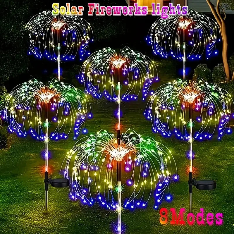 3/1Pcs LED Solar Firework Lights Garden Decoration Fairy Lights Waterproof Outdoor Dandelion Lawn Lamp for Garden Lawn Decor