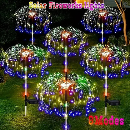 3/1Pcs LED Solar Firework Lights Garden Decoration Fairy Lights Waterproof Outdoor Dandelion Lawn Lamp for Garden Lawn Decor